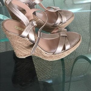 Bronze wedge sandals